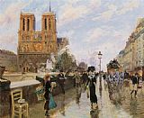 Famous Les Paintings - Les quais pres de Notre Dame